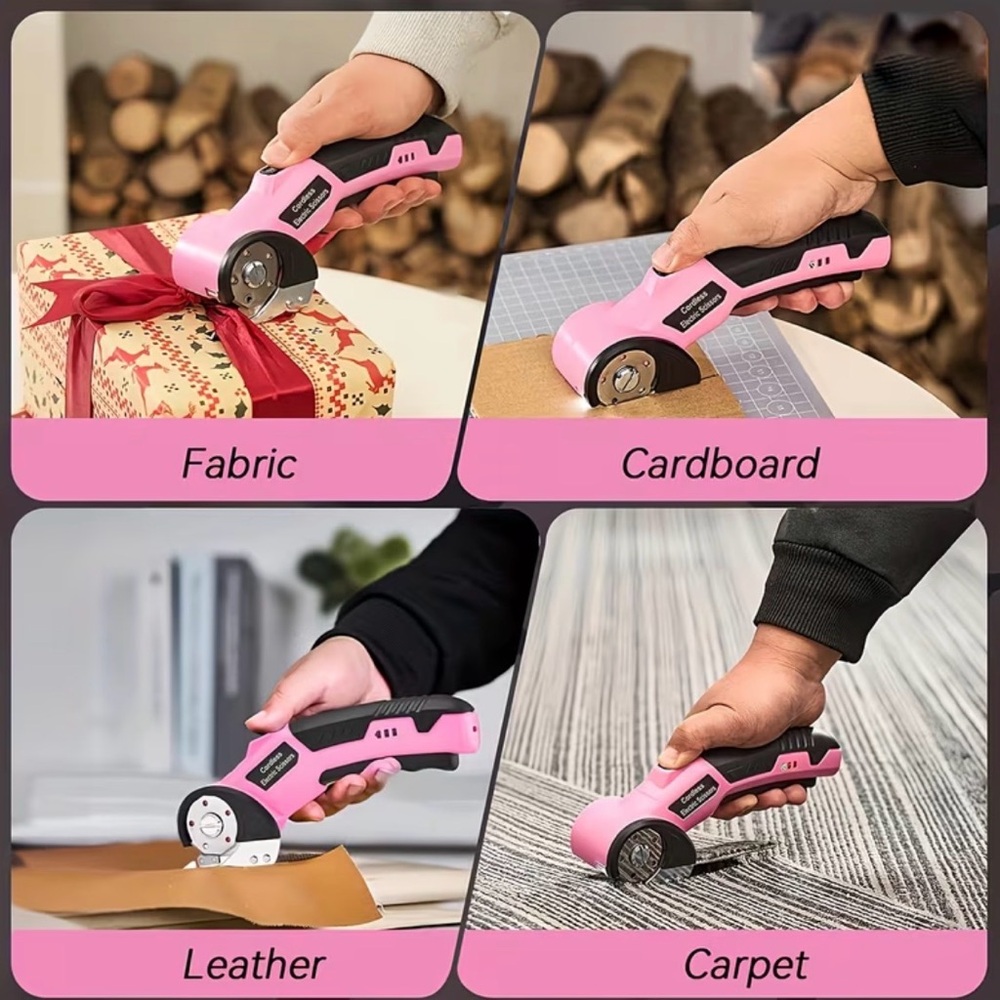 Cordless Electric Scissors Portable USB-Rechargeable Rotary Cutter Safety Lock - Picture 8 of 8